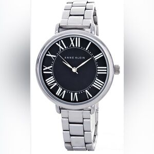 Anne Klein Black and Silver Stainless Steel watch